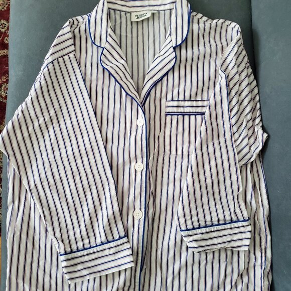 Marina Pajama Set in Cream, Blue & Red Dual Stripe [M] - Picture 4 of 8